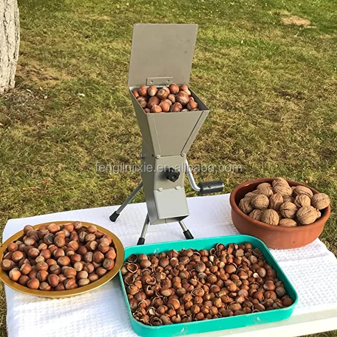 Portable and Adjustable hand crank nutcracker tool for cracking nuts All Steel for Hazelnuts