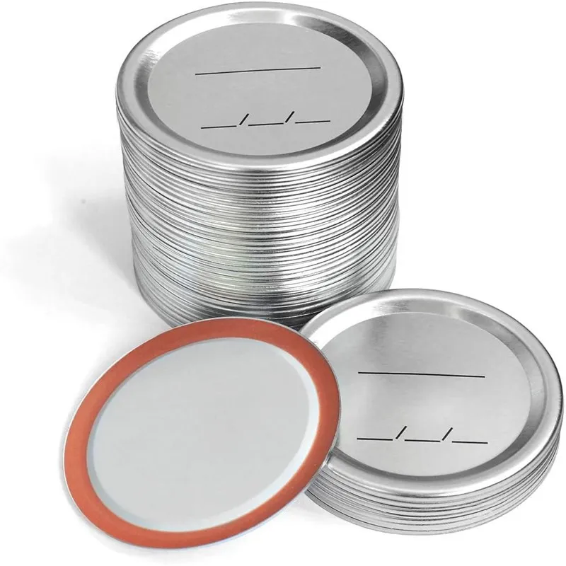 
Canning lids 70mm 86mm width mouth mason jar bands and lids with silicone 