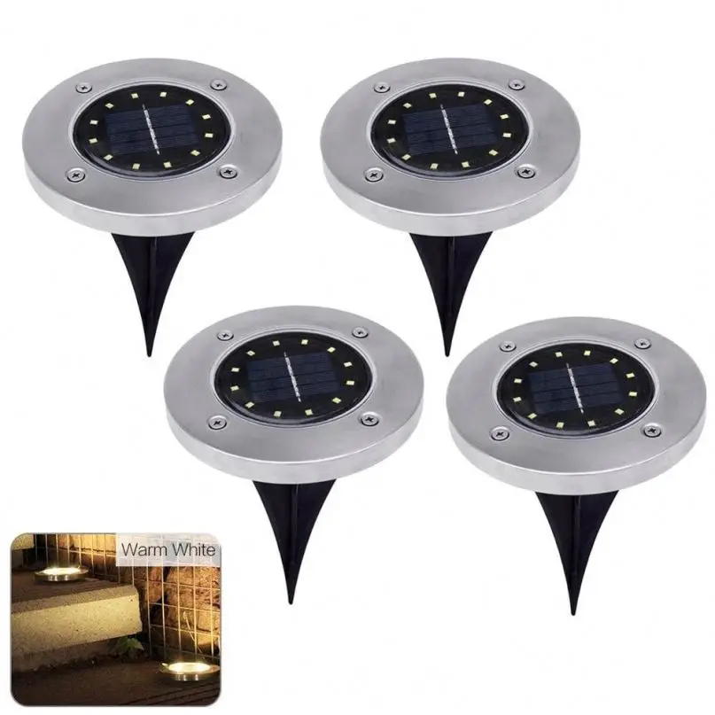 
Outdoor Waterproof Solar Powered Ground 12 LED Ground Underground Buried Light for Garden Landscape 