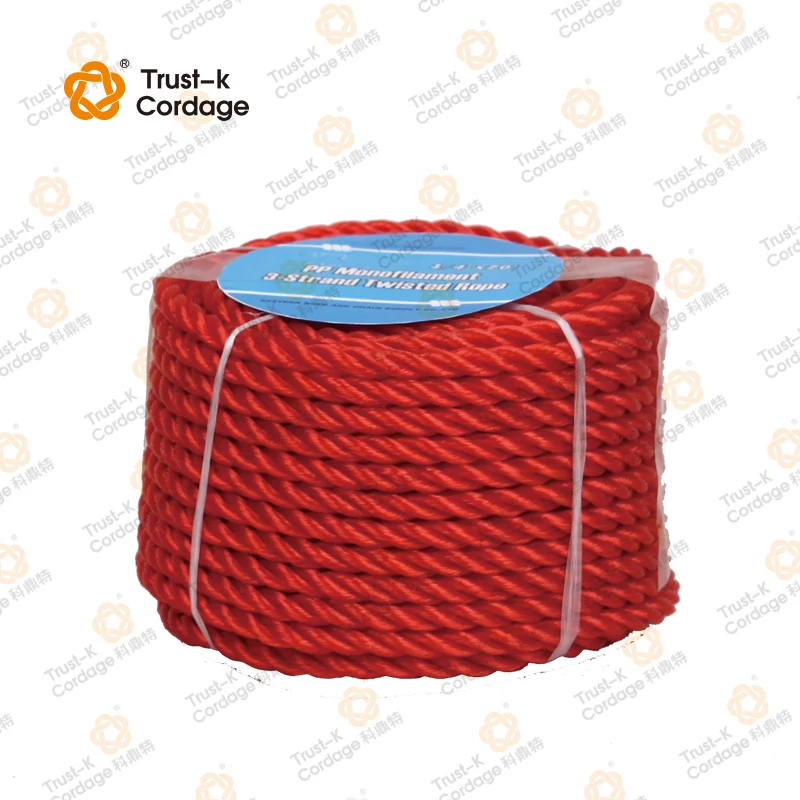 High Quality household agricultural 6mm 8mm PP PE 3 Strand Twisted Rope Poly Rope