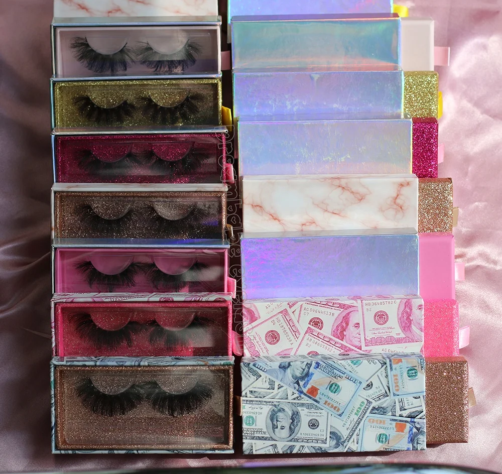 Customized Marble Magnetic Closure False Eyelash Packaging Box with Plastic Tray