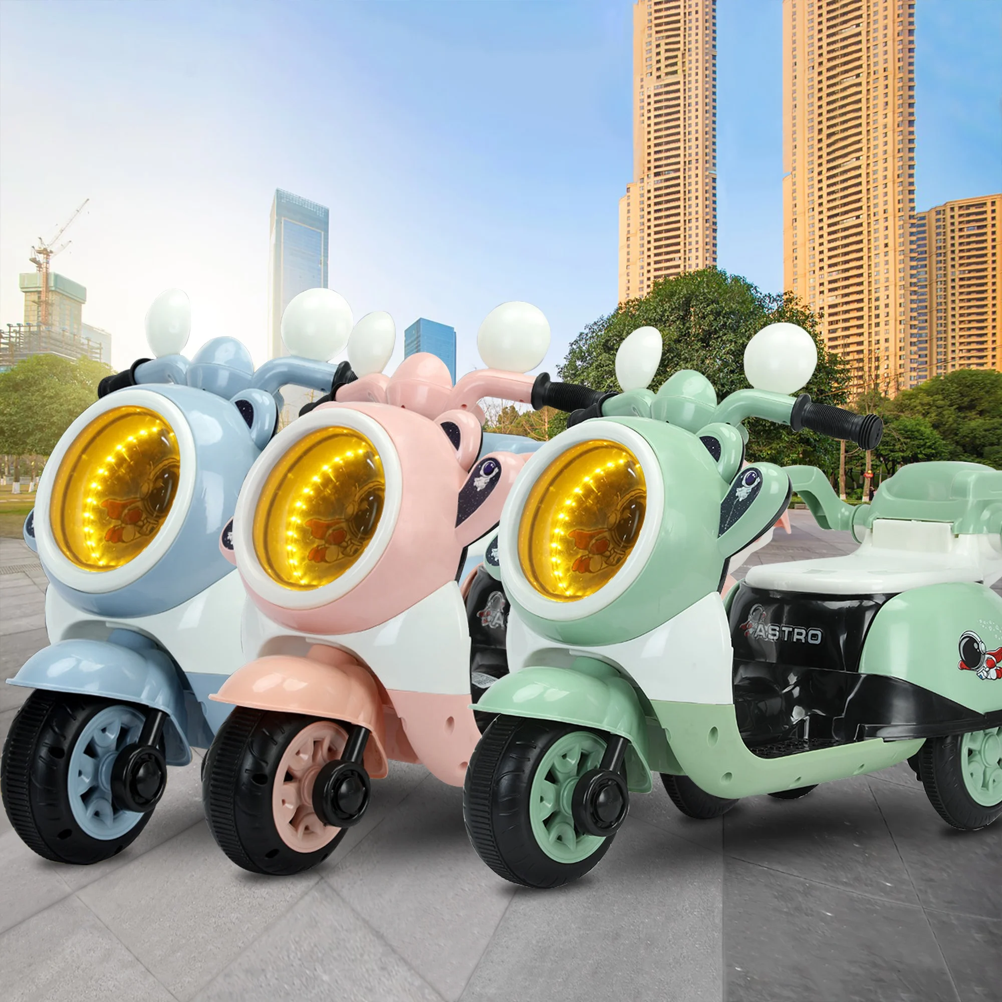 Ride-on cars for kids motorbike two-seater learning toys 6V/4.5A/7A battery tricycle motorcycle 380W motor Simulated throttle