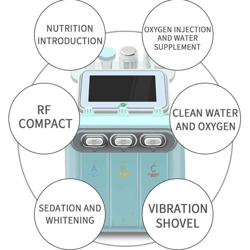 2022 hot sell  Hydro Facials  High Power 6 In 1 H2O2 Hydra Aqua Peel Small Bubble Facial Machine