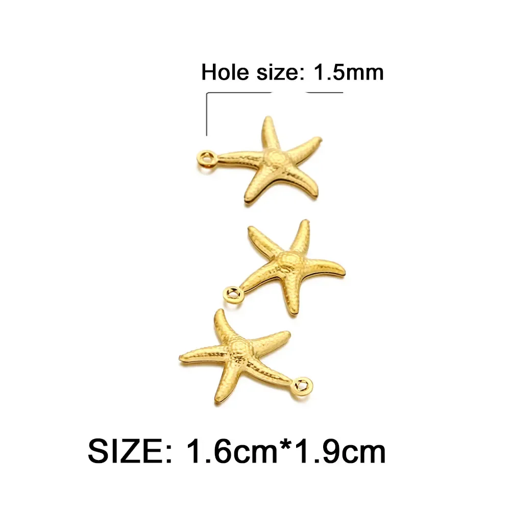 Stainless steel  waterproof star charm for necklace custom charms