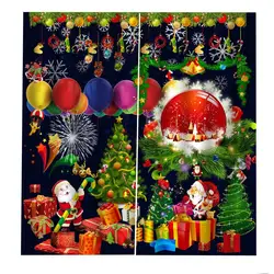 Hot Selling Christmas 3D Home Decorative 100% Polyester Fabric Blackout Window Curtain
