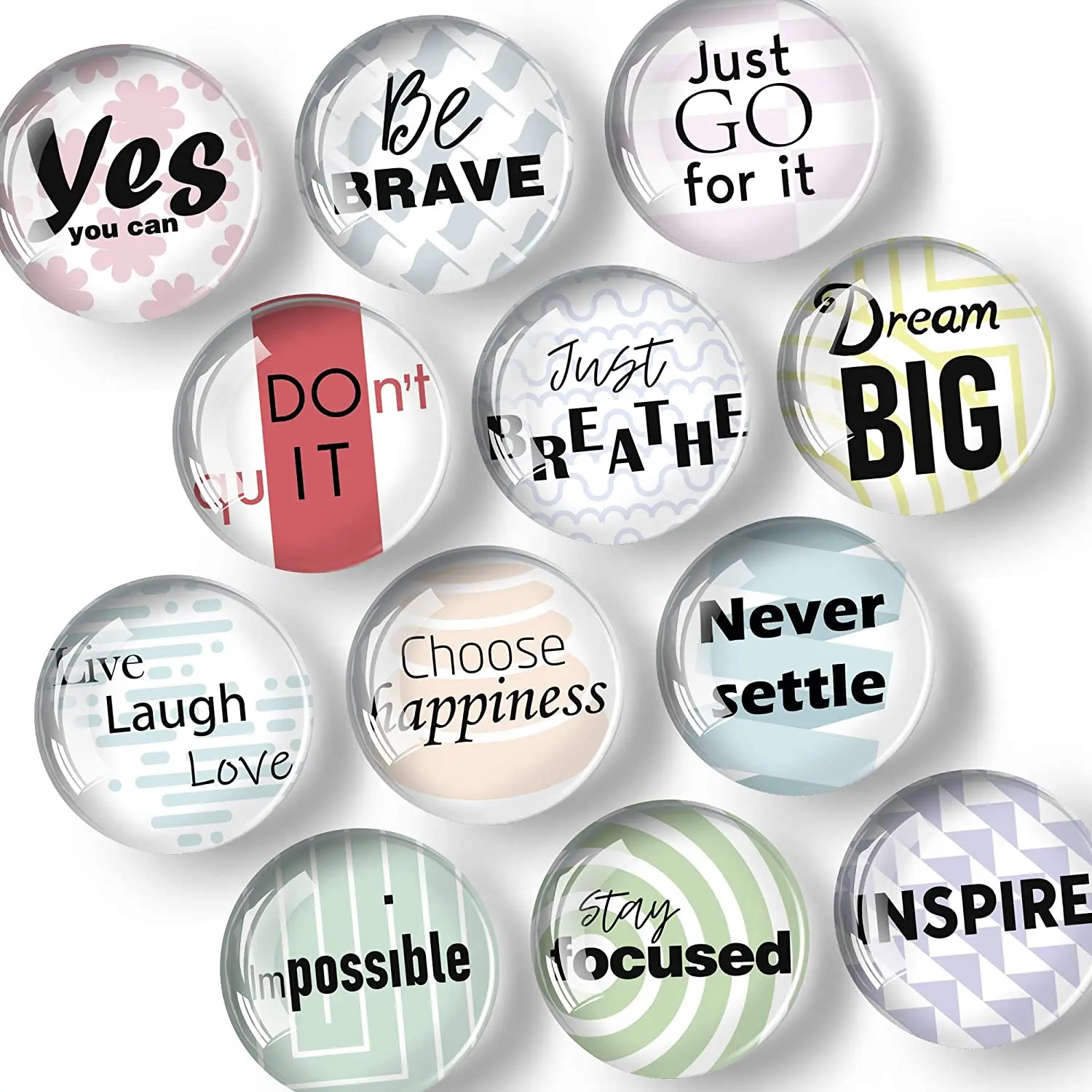 3D Cute Glass Fridge Magnet Round Crystal Refrigerator Magnet for Home Decoration