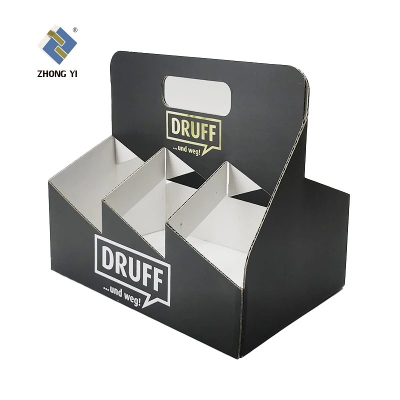 Custom logo kraft beer bottle carrier package cardboard 4 6 Pack Bottle Carrier wine box holder