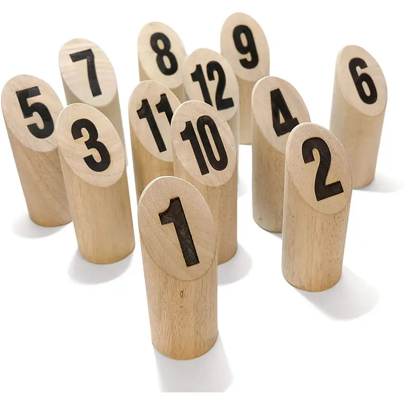 Garden Game Throwing Wooden Toss Game Hardwood Number Kubb