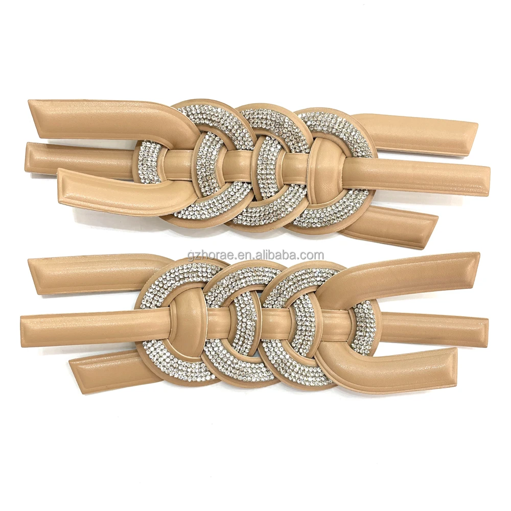 UP011 New designs crystal lady sandal upper material shoes upper rhinestone accessories