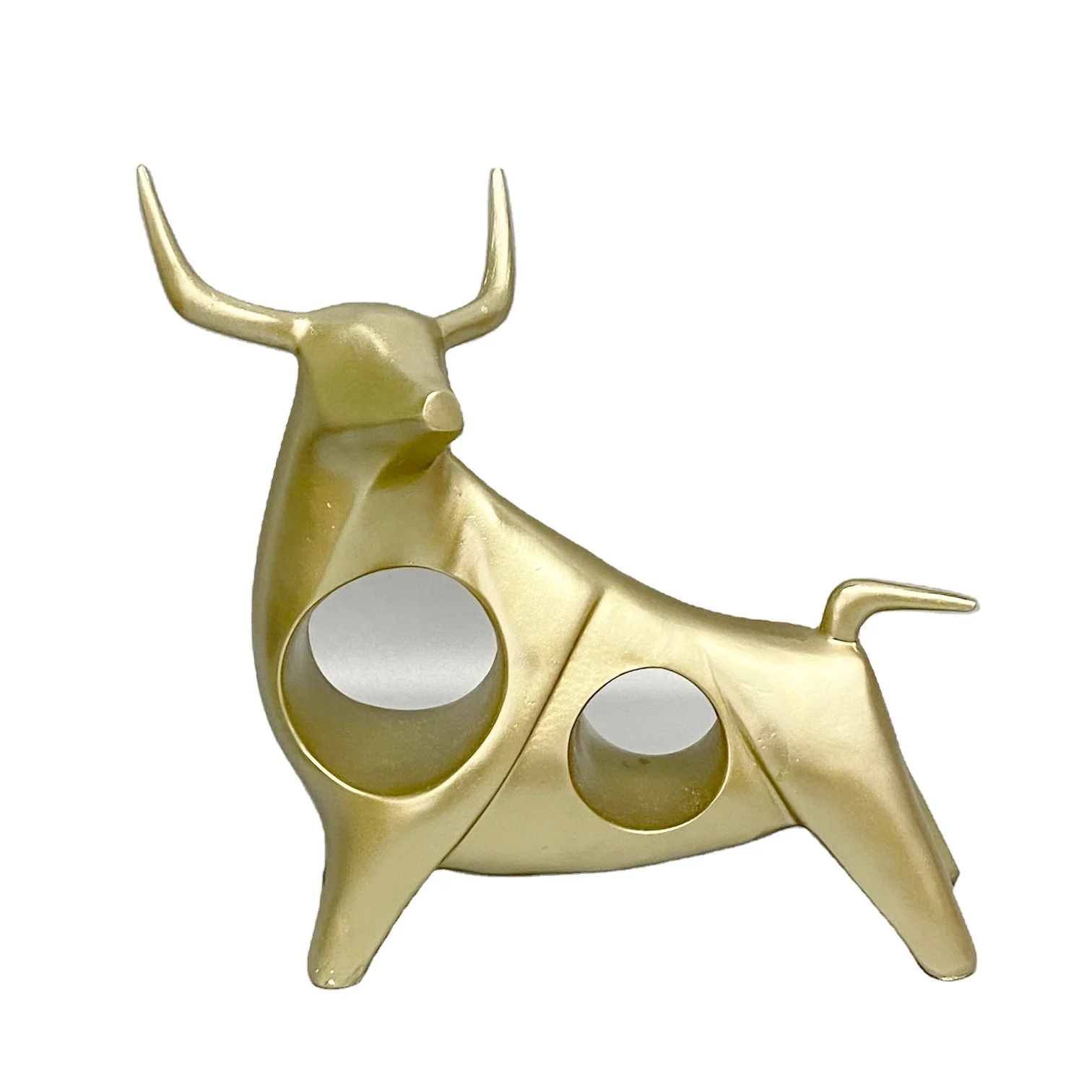 Hot Sale Resin Desktop Gold Bull Figurine home decoration