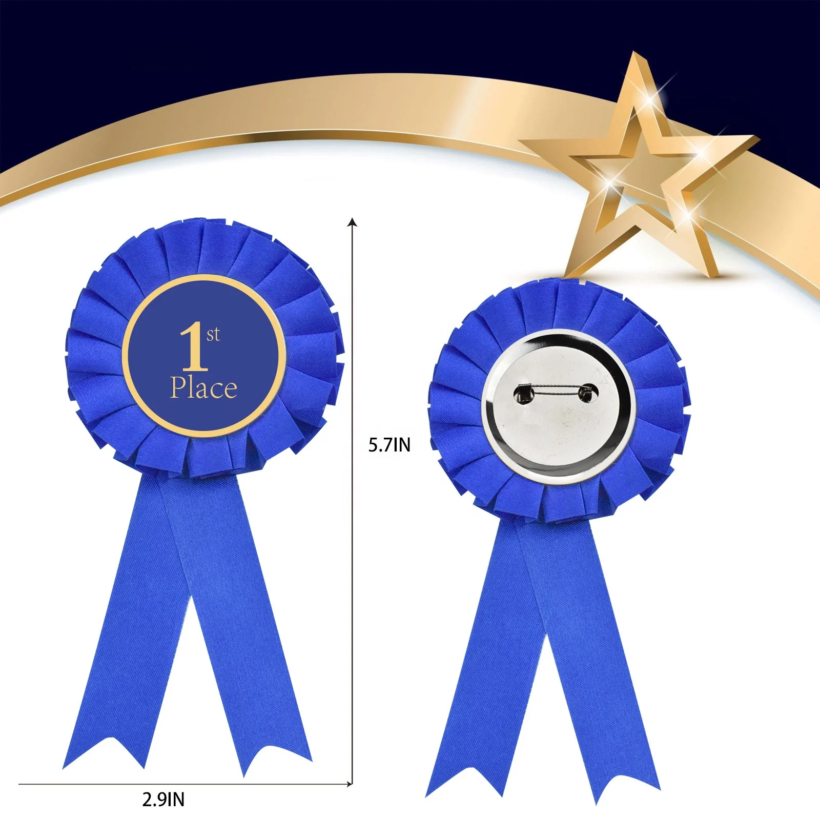 3 Pieces Award Ribbon Rosette Set Satin Participation Ribbon Honorable Ribbon Badge 1st 2nd 3rd Place Medals for Classroom Prize