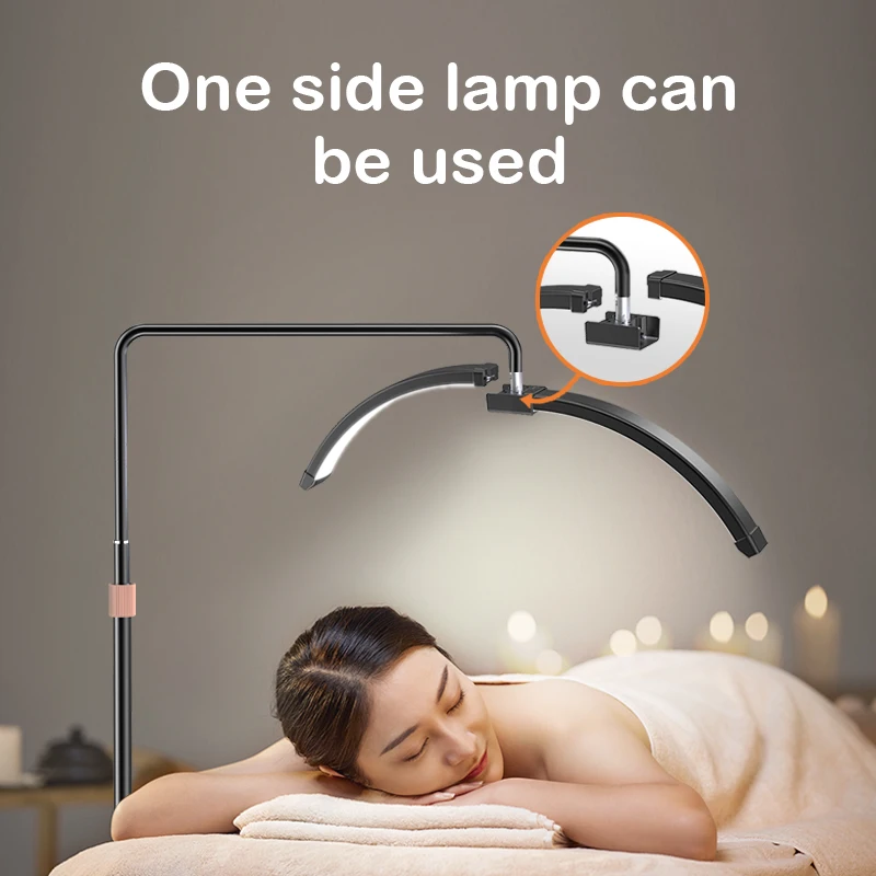 LED Lash Light Makeup Lamp Extension Half Ring Moon Floor Lamp With Stand Lashes For Tattoo Beauty Salon Eyelash Video Lighting