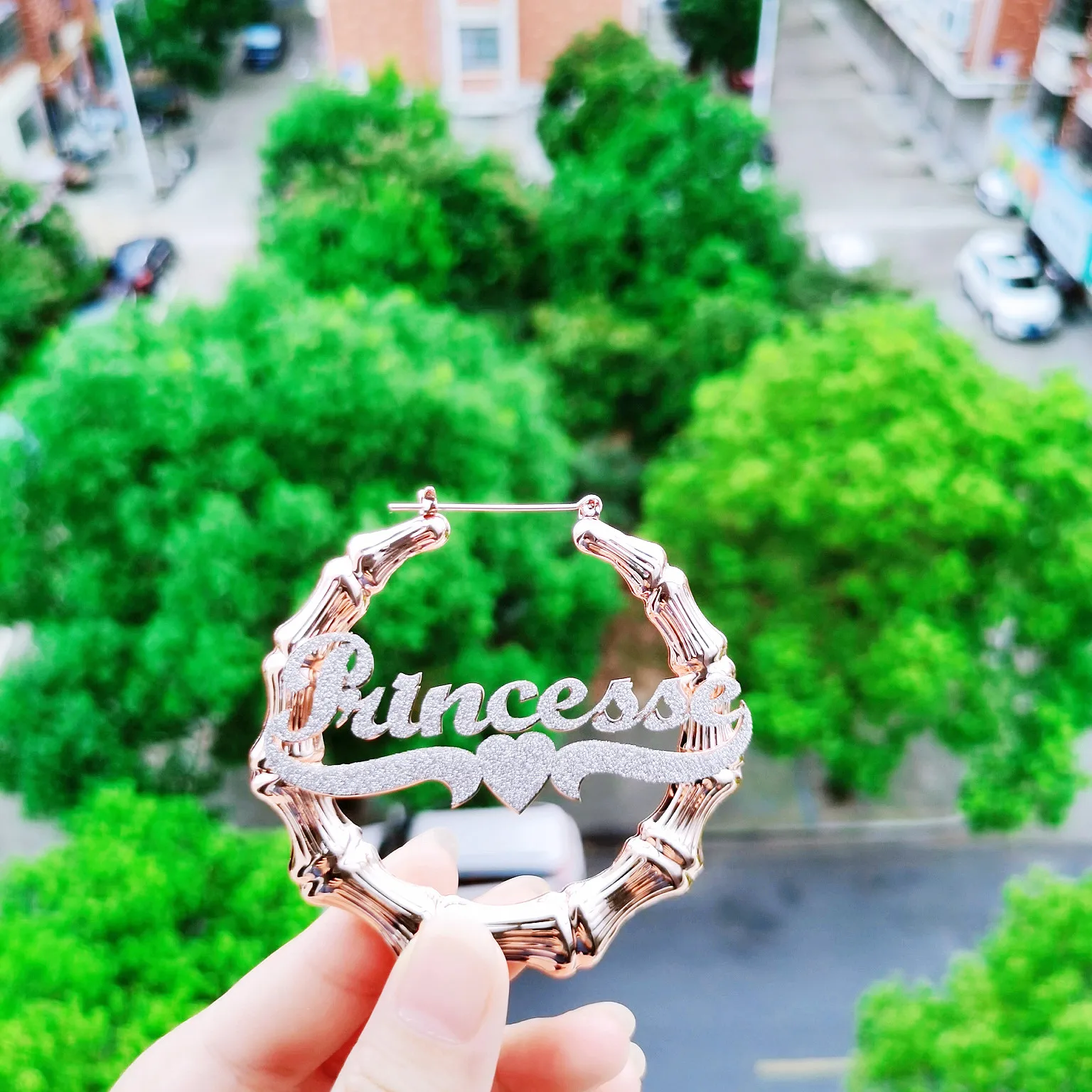 Drop shipping Buling Letter Nameplate Custom Colorful Paste Earring Jewelry For Girls Custom Name Color Stickers Bamboo Earrings