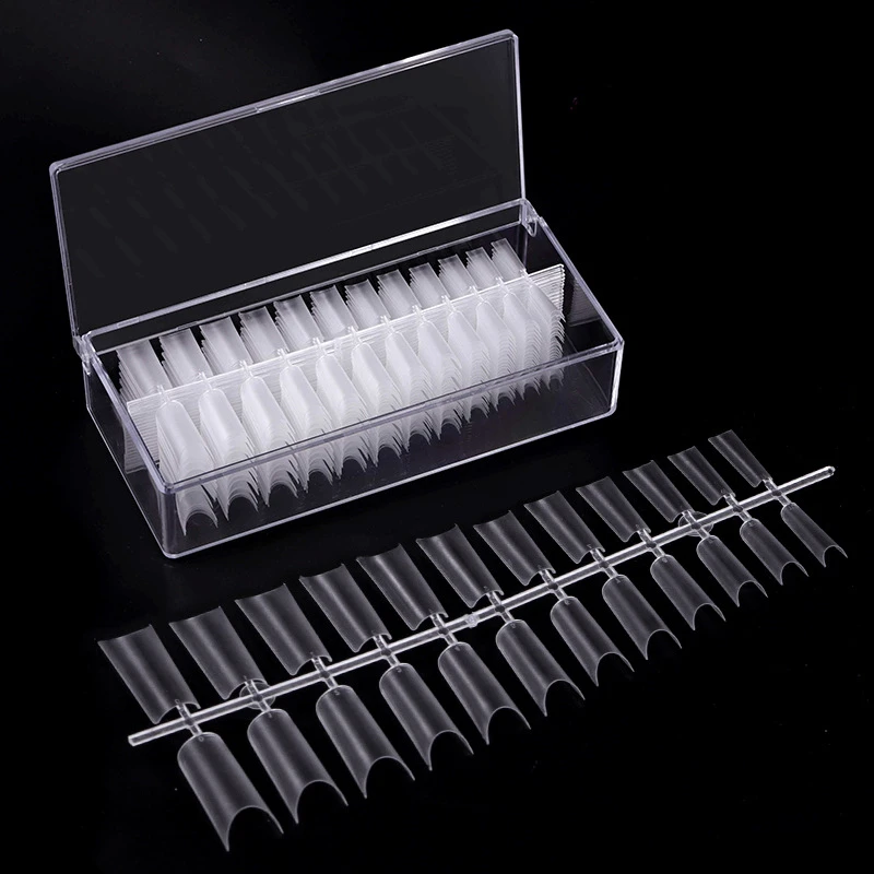 Nail salon mixed sizes Full Cover Transparent frosted Fingernail ABS 504 pieces Non-trace nail tip Artificial Fingernails