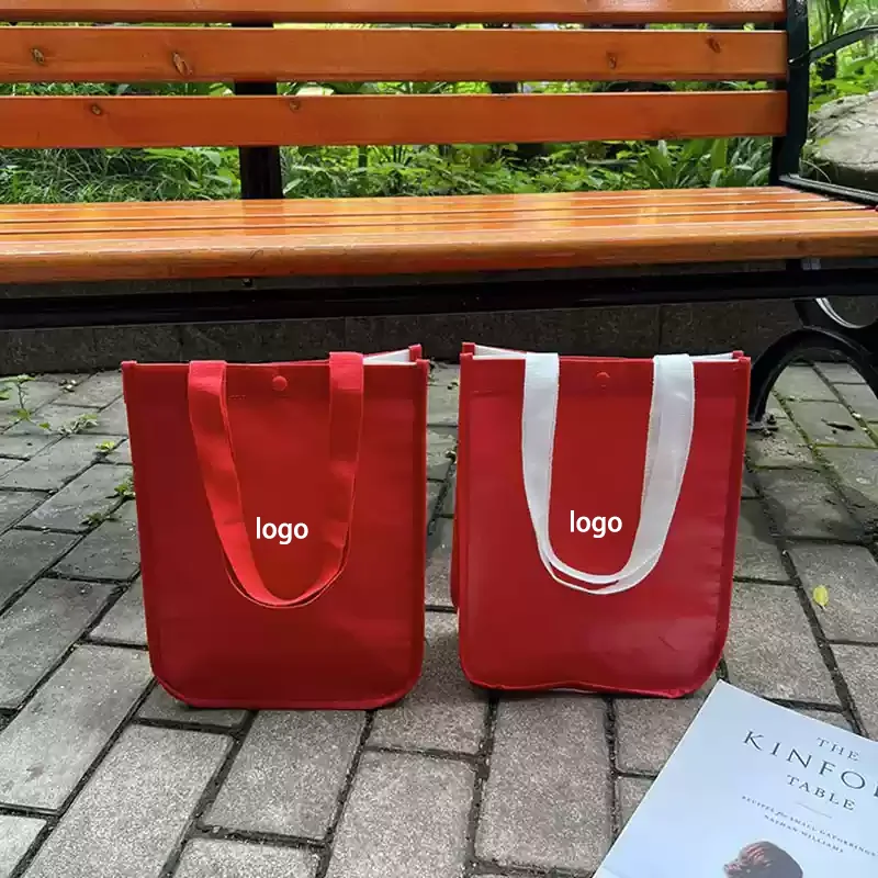 Lulu Lemon Tote Bag Recycled Laminated PP Non-Woven Shopping Bag with Custom Logo Screen Letter Printing for Promotion Packing