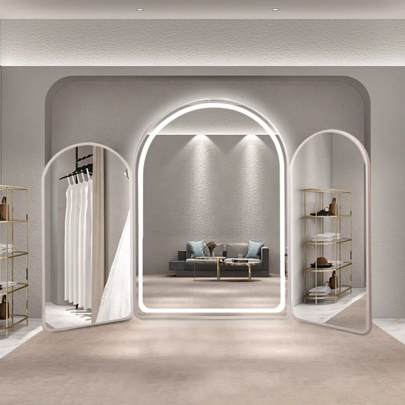 free standing mirror full length luxury design custom large boutique wedding dress floor mirror for bridal shop