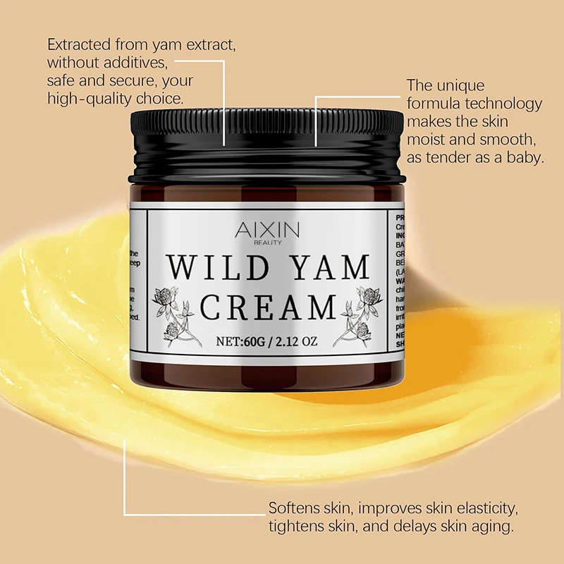 Aixin Private Label 60ml Organic Wild Yam Cream All Natural Deep Moisturization reducing water loss and external stimulation
