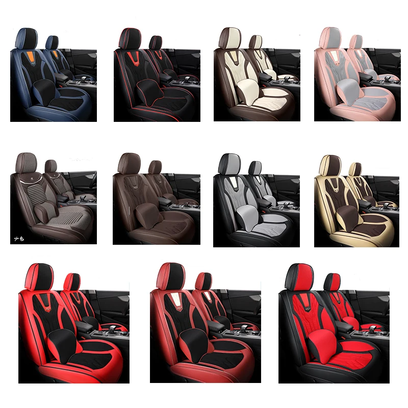 Hot-sale 2024 Five-seater Sports Luxury car seat covers seat cover car environmental leather car seat cover full set universal