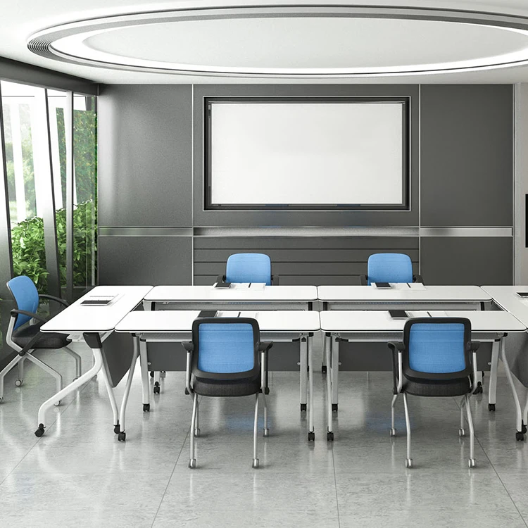 Stackable Speech Desk Design Office Meeting Training Table With Wheels
