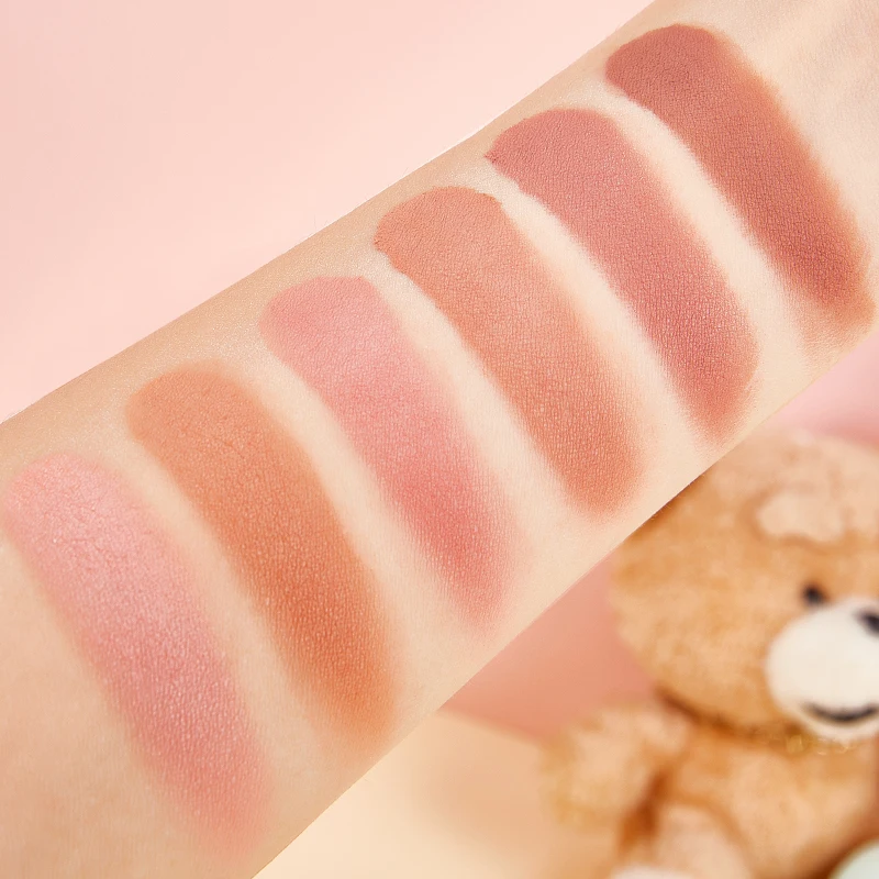 6 Color Blush Matte Natural Cheek Tint Brighten Face Waterproof Face Contouring Cosmetics Blush Powder Soft Female Makeup