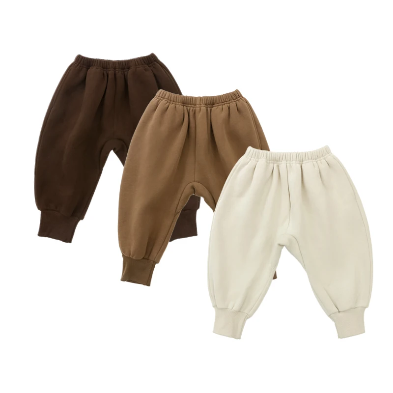 Hot Sale Baby Clothes Solid Color Pants & Shorts Warm Toddler Girls Soft Fleece Fabric Kids Pants