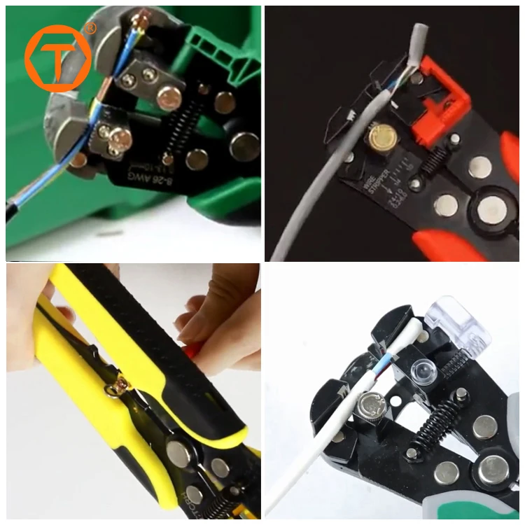 multi-functional carbon steel hand wire stripper crimping tools set cable plier with cutter