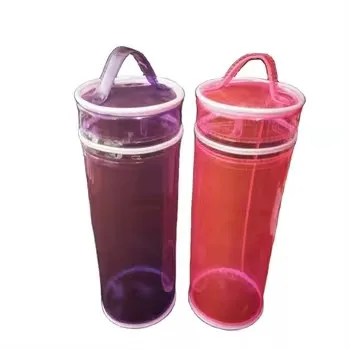 promotion Customize size Small PVC Cylindrical box bag Package Storage Box Mini pvc round pouch cylinder ziplock bag for gifts