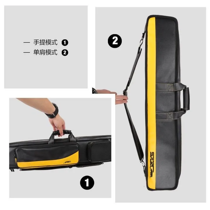 Pool Cue Case 4 Butts 8 Shafts Billiard Pool Cue Bag 2 Colors Pool Stick Carrying Case 12 Holes Case PU Leather High capacity
