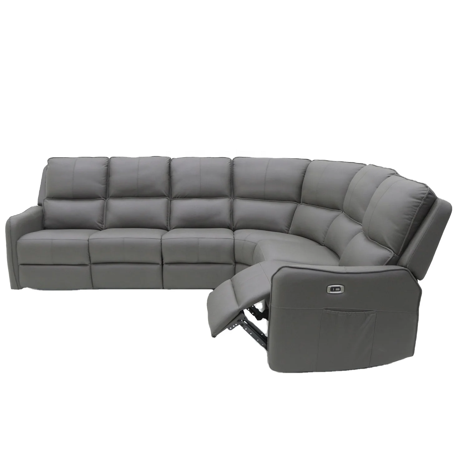 Geeksofa Modern Design Technology Fabric Electric Corner Sectional Recliner Living Room Sofa Set Motion Reclinable With Massage