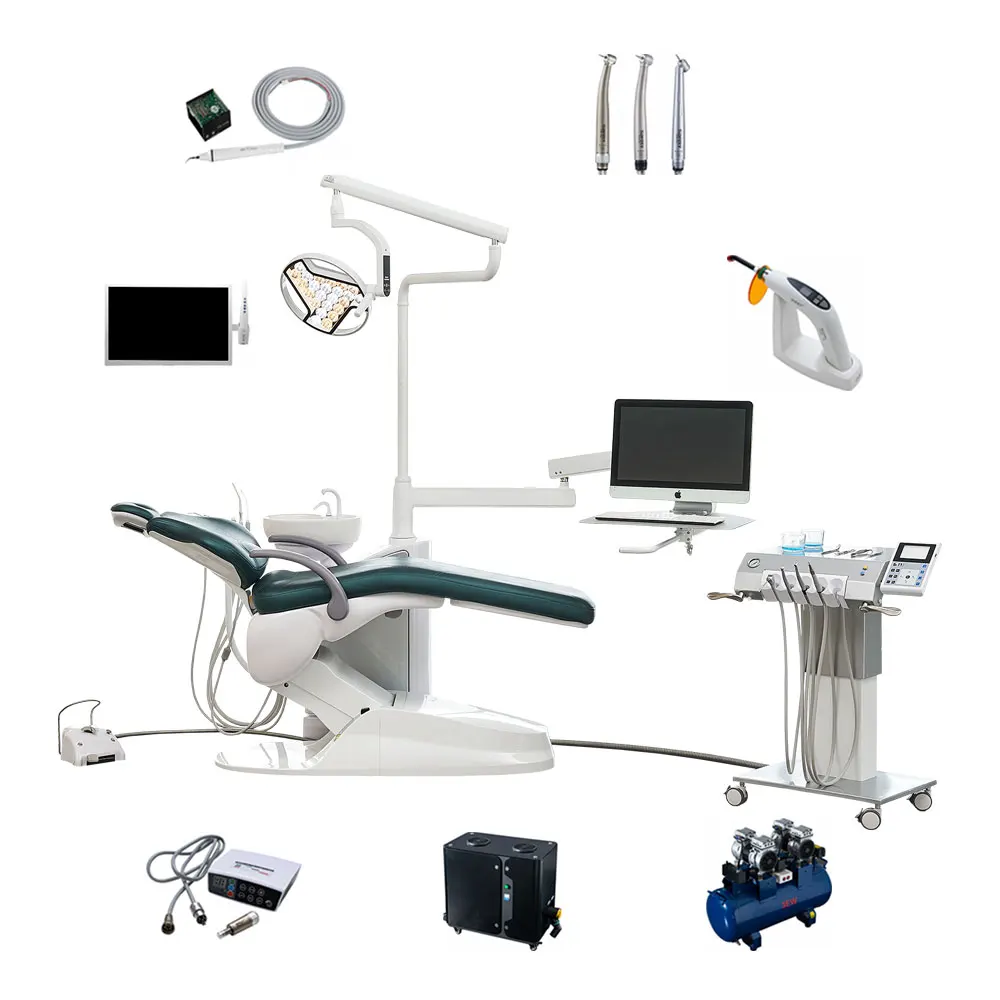 Multi-functional Italy Dental Unit with Three Stage Water Filtration and Electric Motor Dental Equipment Color Customization