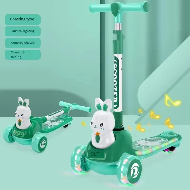 Fashionable Electric 3-Wheeled Push Foot Step Scooter for Kids Plastic Baby Riding on Scooter