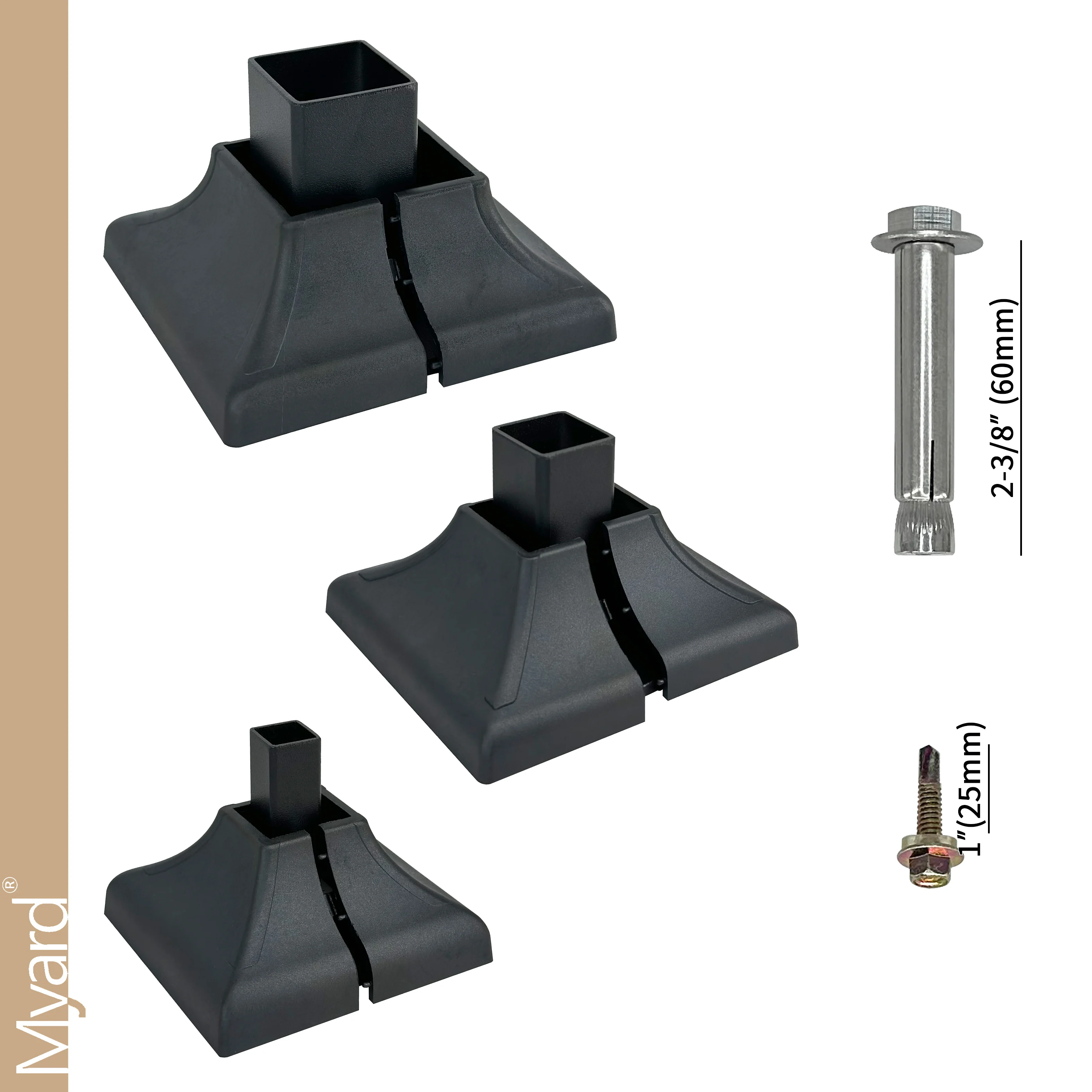Walmart Hot Sale Deck Post Brackets Post Square Stainless Steel Flange For Concrete Floor
