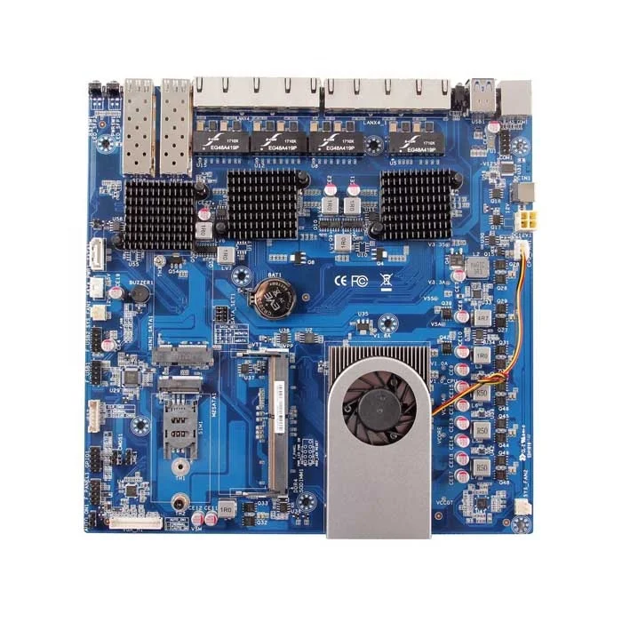 Intel skylake 3855u 8 LAN firewall motherboard with 2 SFP  for network security router