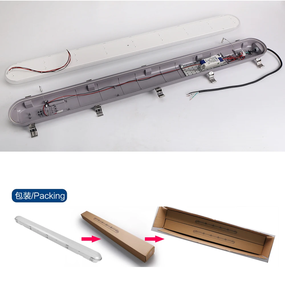 tacway 2*18w 1.5m Motion Sensor Linear Light Led Tri-proof Light Fixture Led Batten Lights for shopping mall