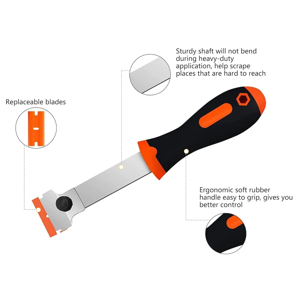 Multifunction cleaning tool small shovel with extended handle decontamination scraper removing glue application scraper