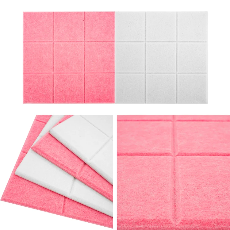 
Custom Irregular Notice Felt Pin Board Wall Mounted Colorful Fabric Tile Board-Self Adhesive 