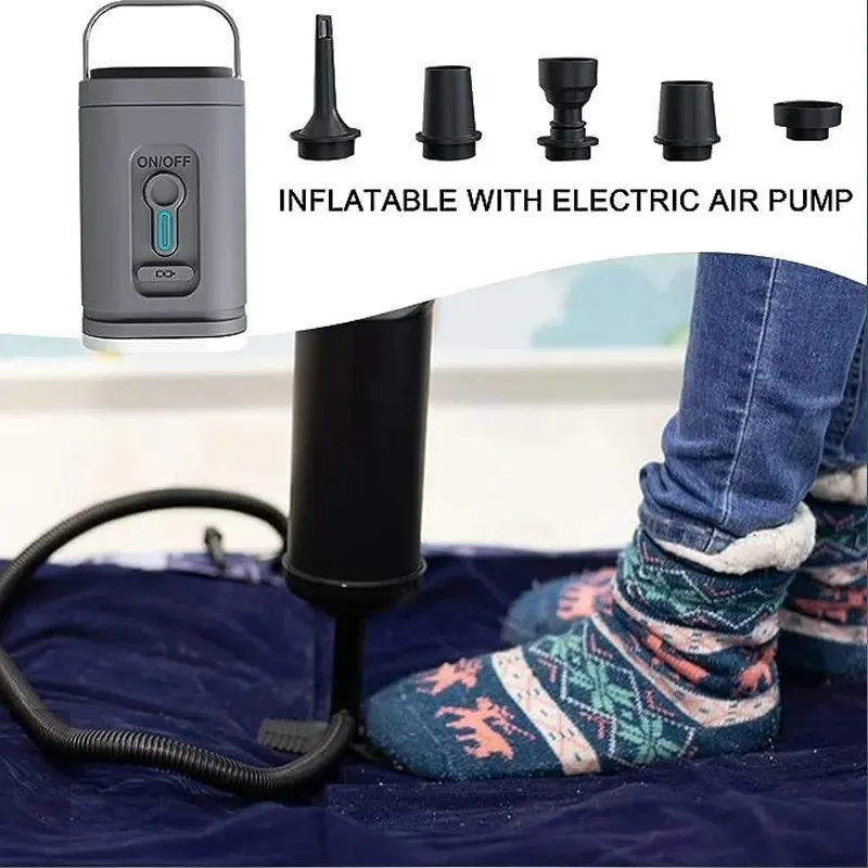 Mini USB Rechargeable Electric Air Pump with camping lantern for Air cushion/Mattress/Air Bed