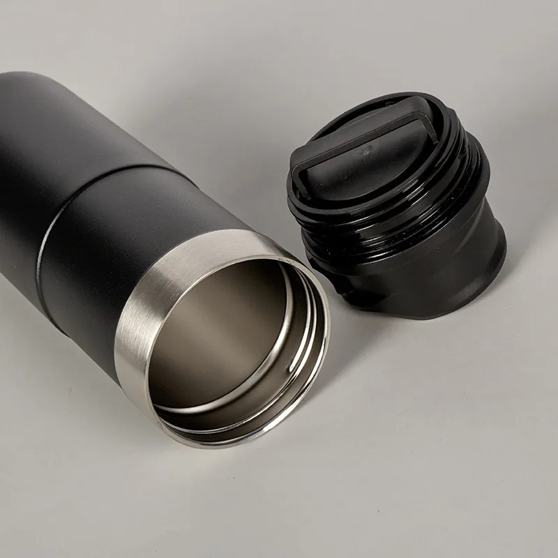 Creative new style vacuum insulated thermos double wall stainless steel sport water bottle with press lid