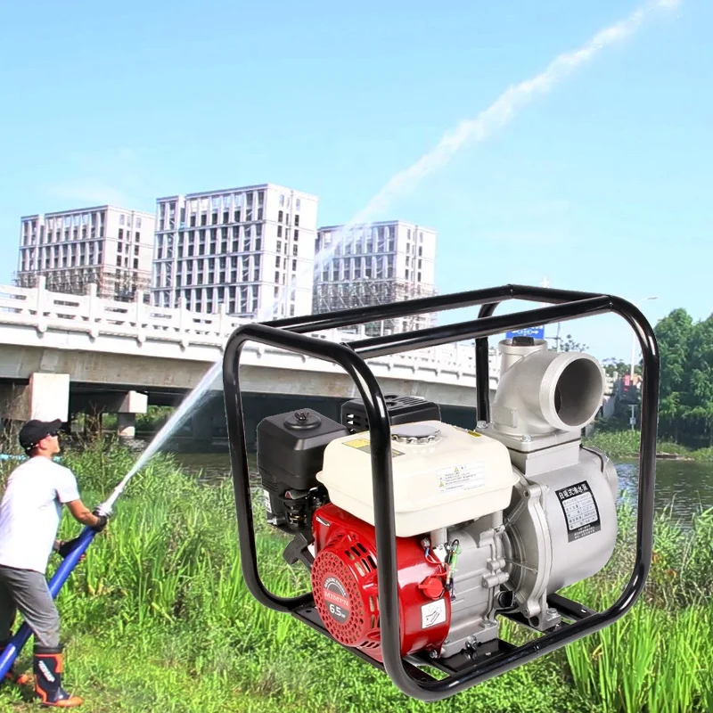 Китай (материк) 6.5HP 7.5HP 3 дюймовый бензиновый водяной насос работающий под высоким давлением впрыска фермерская Оросительная