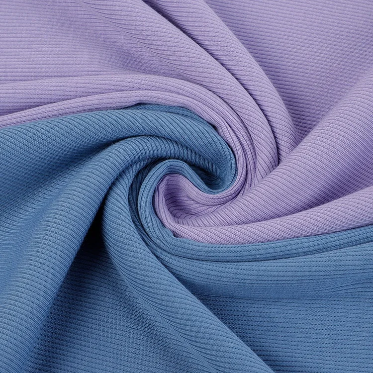 Brand 2x2 rib knit fabric organic thailand 47% rayon 48% cotton 5% spandex fabric fabrics wholesale kids clothing