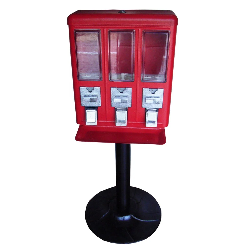 triple head vending machine bubble gum machine