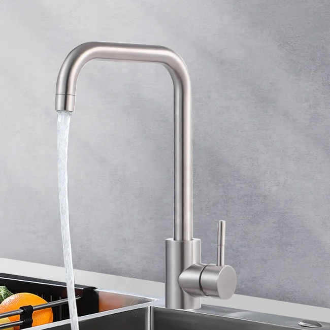 Cheap price 304 stainless steel bathroom kitchen sink faucet water mixer hot and cold kitchen taps