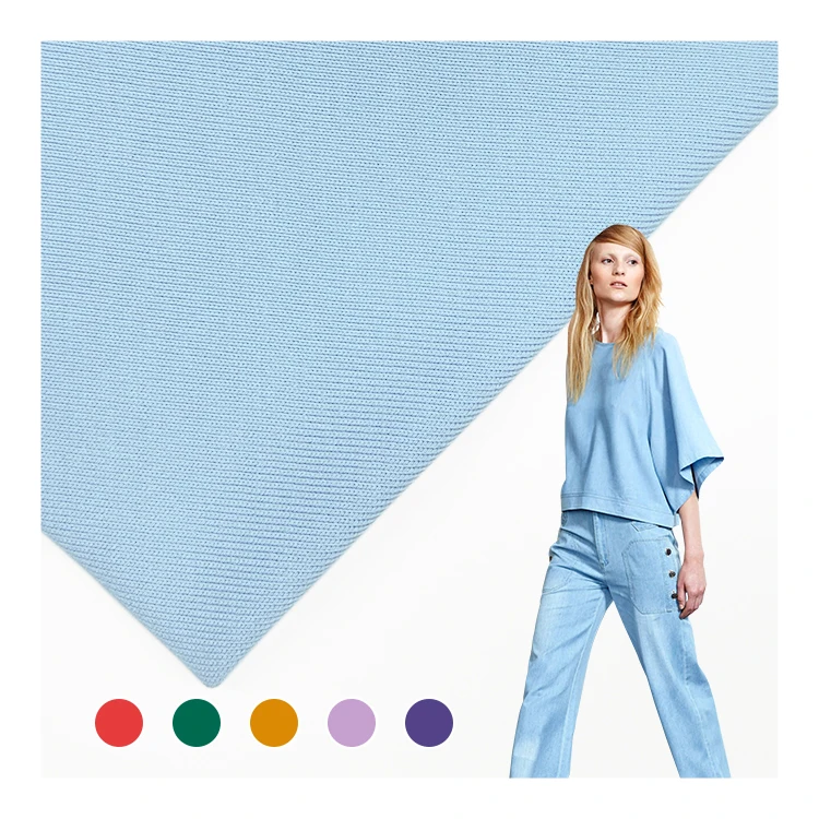 Высококачественная японская CVC джинсовая ткань из полиэстера Мягкая ручная вязаная хлопчатобумажная для одежды