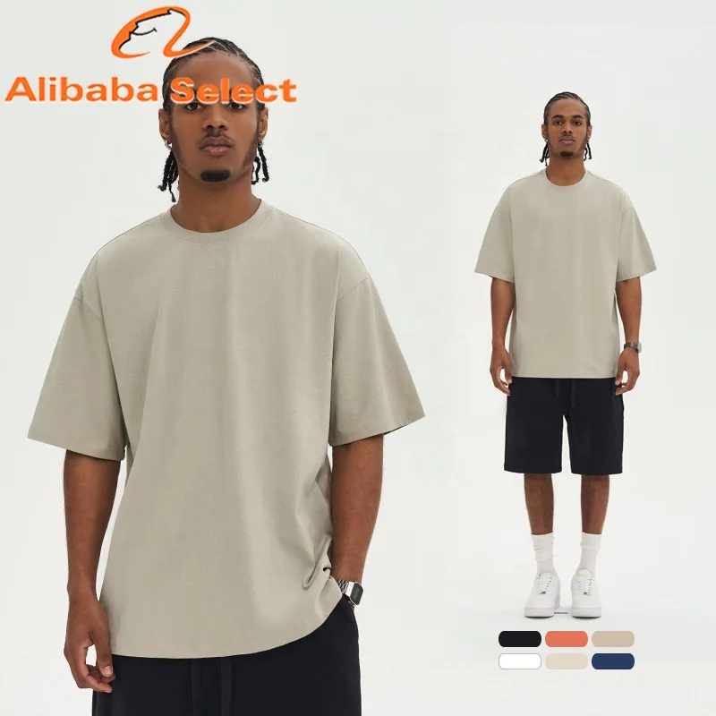 Manufacturer Supply Drop Shoulder 220g 100% Cotton Oversized TShirt Custom Print Unisex Blank T Shirt