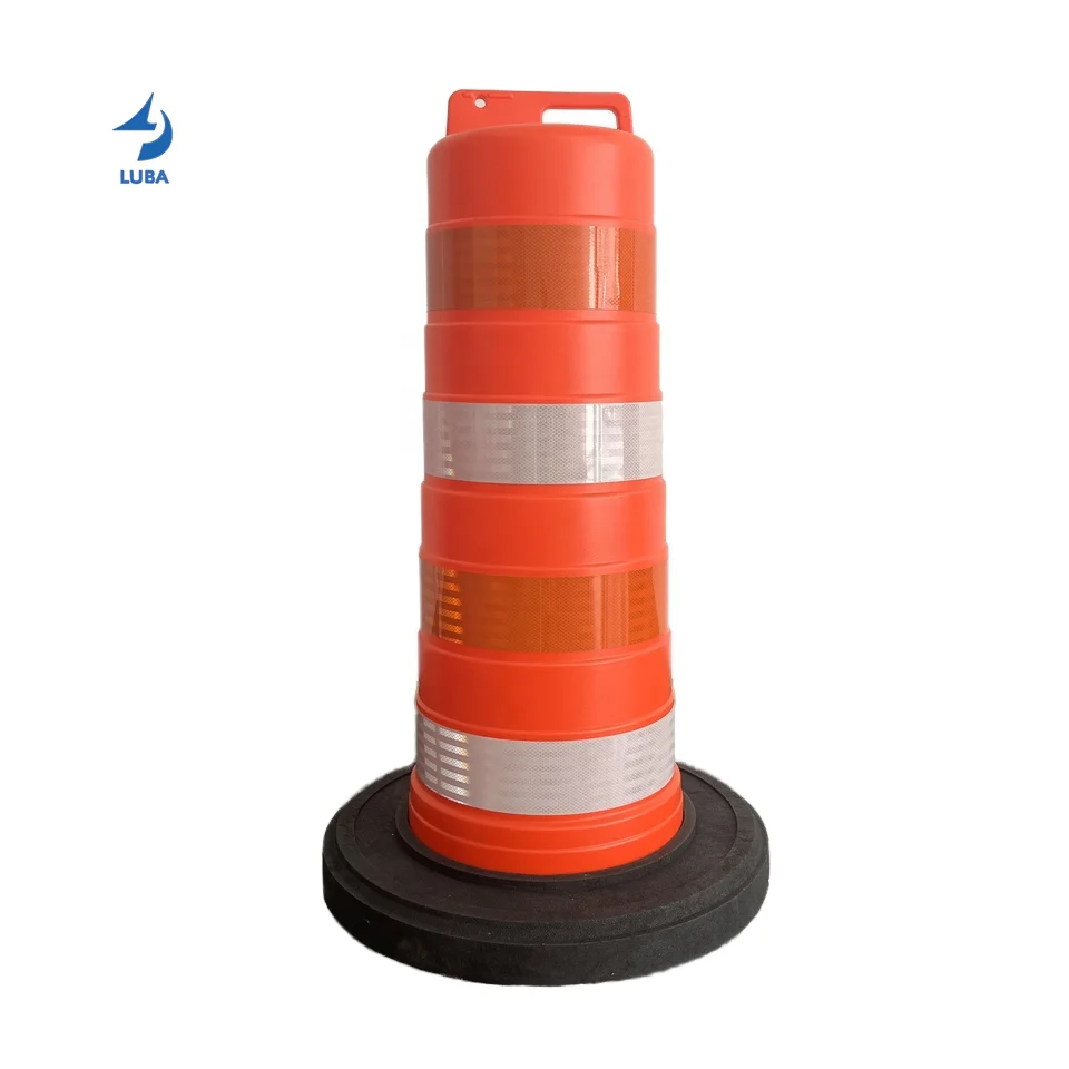 1100mm China Factory Road Safety Reflective Rubber Base Traffic Drum