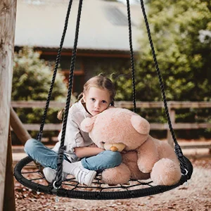 Children Round Swing Platform Mesh Rope Weaving Hammock Swing Chairs For Garden Patio Tree Hanging Swing Flying