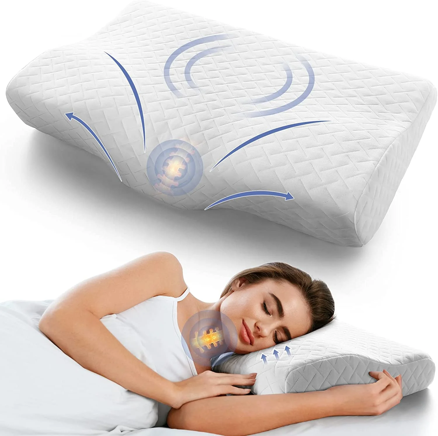 Best-selling of Memory Foam  Ergonomic Cervical Pillows for Bed Sleeping Cervical Orthopedic Contour Neck Pains