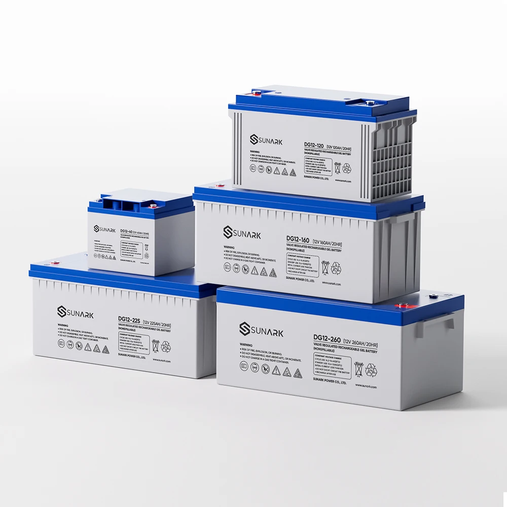 Sunark Rechargeable Gel Battery Plates 12V 100Ah 200Ah 260Ah Valve Regulated Lead Acid Battery