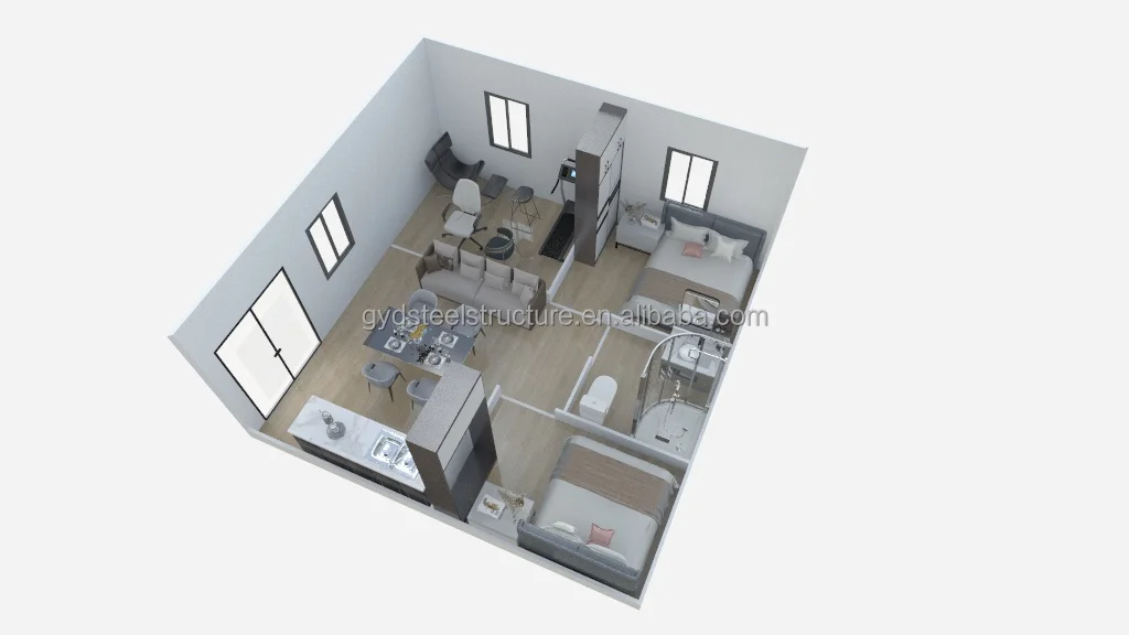 Steel structure mobile portable ready made prefab house modern prefabricated tiny prefab restaurant