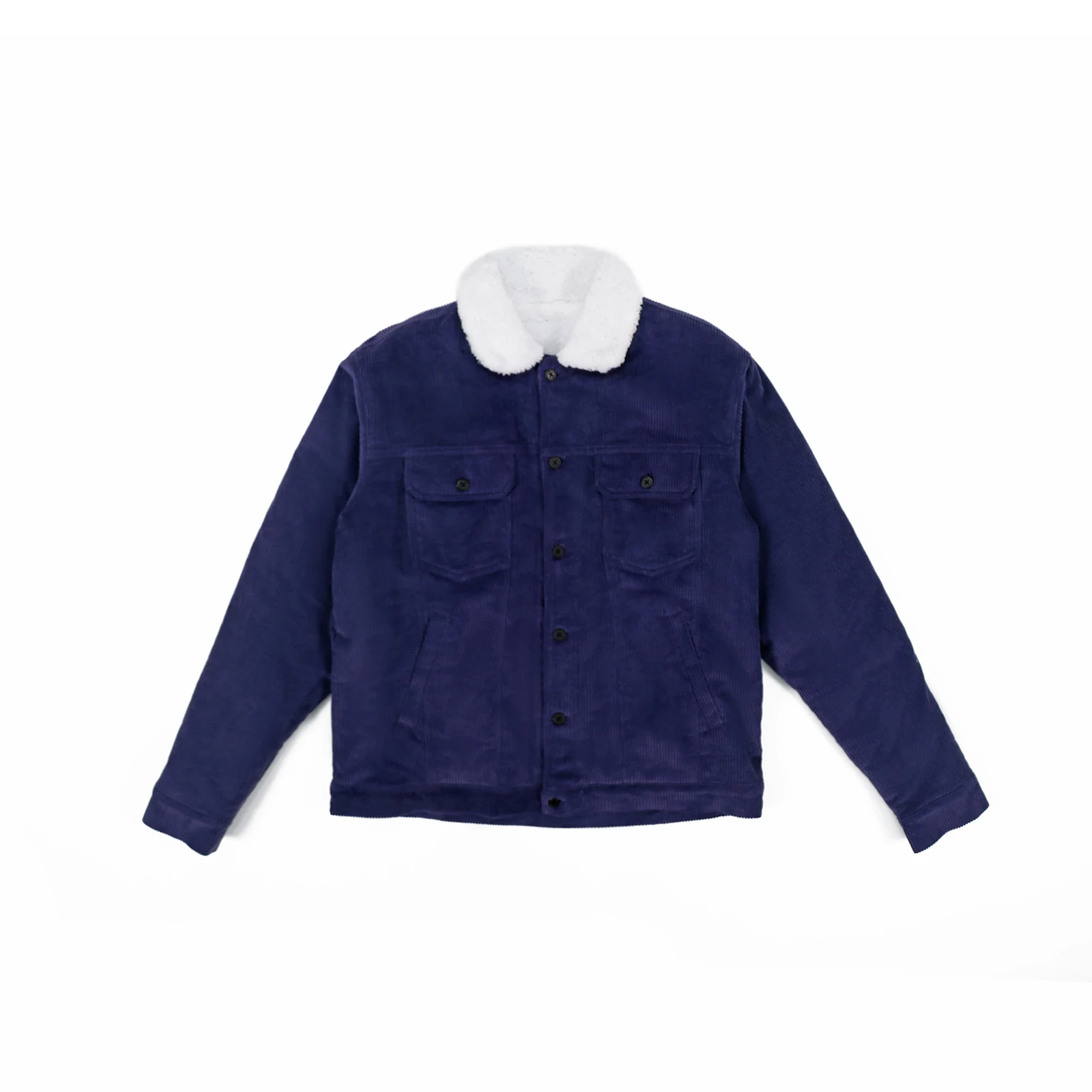 Custom casual vintage style solid color sustainable corduroy long sleeve overshirt jacket shirts for men casual